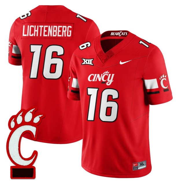 Men's Cincinnati Bearcats #16 Brady Lichtenberg Red 2025 F.U.S.E. Limited Uniform Stitched Football Jersey