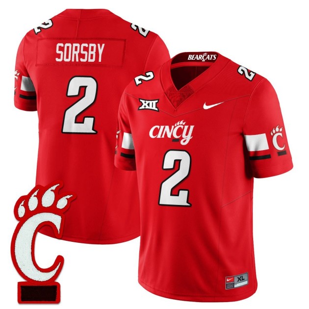 Men's Cincinnati Bearcats #2 Brendan?Sorsby Red 2025 F.U.S.E. Limited Uniform Stitched Football Jersey