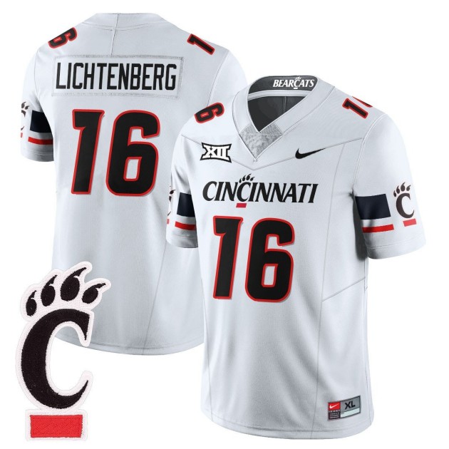 Men's Cincinnati Bearcats #16 Brady Lichtenberg White 2025 F.U.S.E. Limited Uniform Stitched Football Jersey