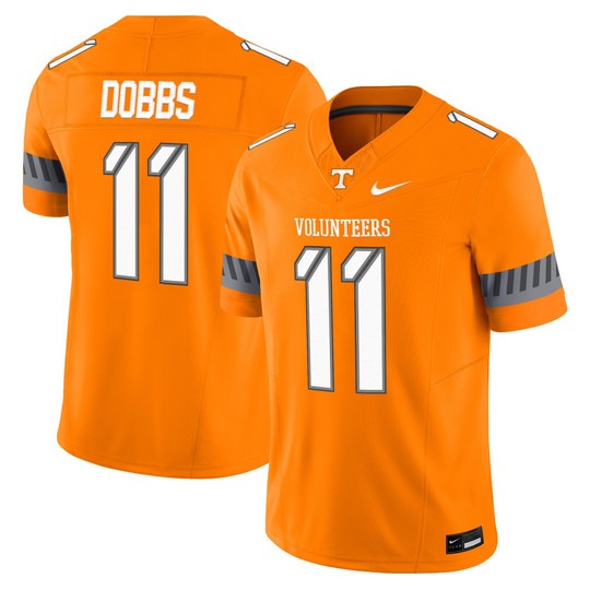 Men's Tennessee Volunteers #11 Joshua Dobbs 2025 'Smokey Grey Series' Vapor Limited Stitched Football Jersey Orange