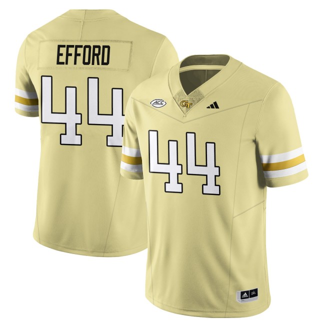 Men's Georgia Tech Yellow Jackets #44 Kyle Efford Gold 2025 Limited Stitched Football Jersey