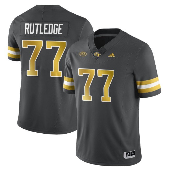Men's Georgia Tech Yellow Jackets #77 Keylan Rutledge Dark Gray 2025 Limited Stitched Football Jersey