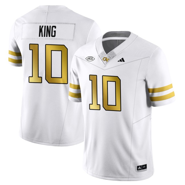 Men's Georgia Tech Yellow Jackets #10 Haynes King White 2025 Limited Stitched Football Jersey