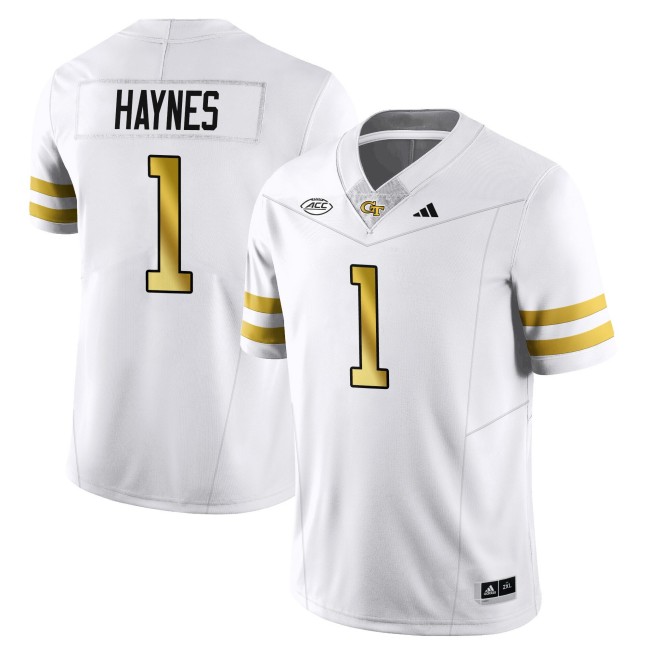 Men's Georgia Tech Yellow Jackets #1 Jamal Haynes White 2025 Limited Stitched Football Jersey