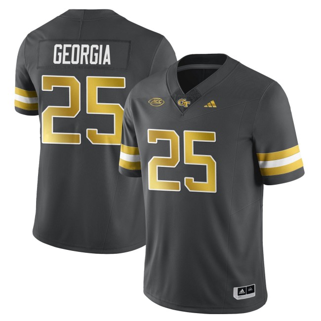 Men's Georgia Tech Yellow Jackets #25 Georgia Dark Gray 2025 Limited Stitched Football Jersey