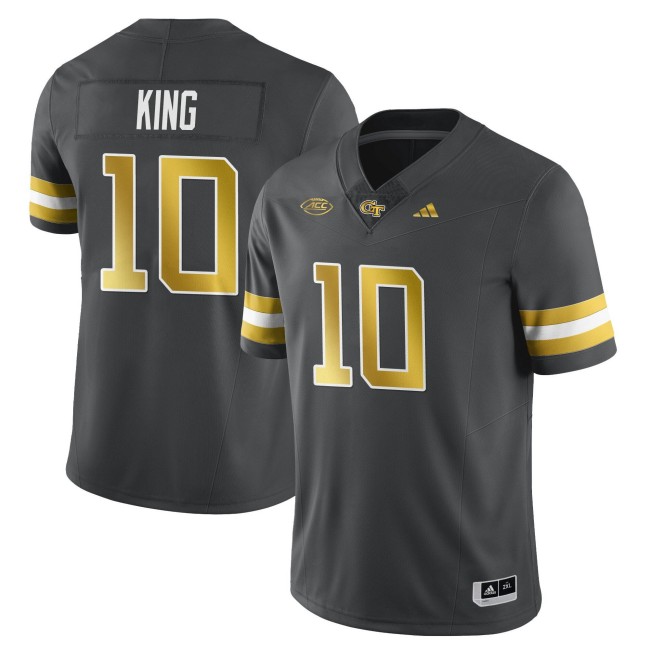 Men's Georgia Tech Yellow Jackets #10 Haynes King Dark Gray 2025 Limited Stitched Football Jersey