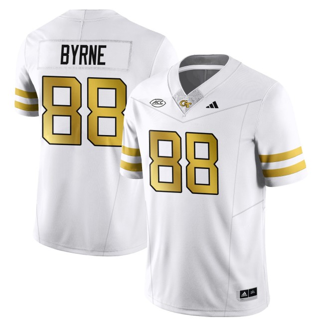 Men's Georgia Tech Yellow Jackets #88 J.T. Byrne White 2025 Limited Stitched Football Jersey