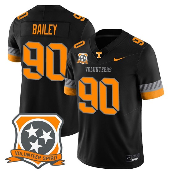 Men's Tennessee Volunteers #90 Dominic Bailey Black 2025 Spirit Vapor Limited Stitched Football Jersey