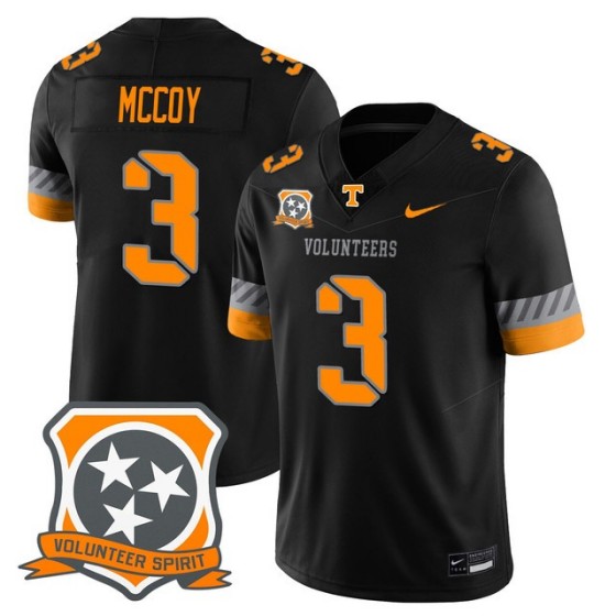 Men's Tennessee Volunteers #3 Jermod McCoy Black 2025 Spirit Vapor Limited Stitched Football Jersey
