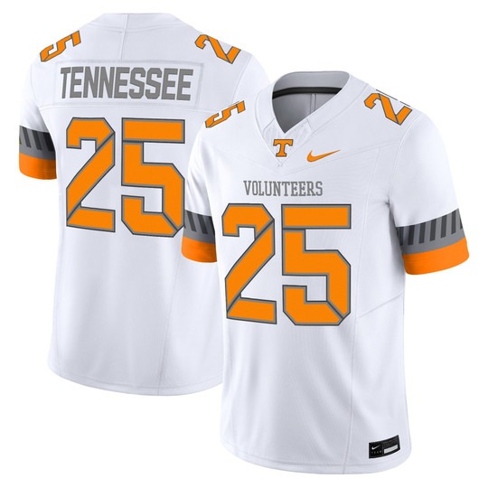 Men's Tennessee Volunteers #25 White 2025 'Smokey Grey Series' Vapor Limited Stitched Football Jersey
