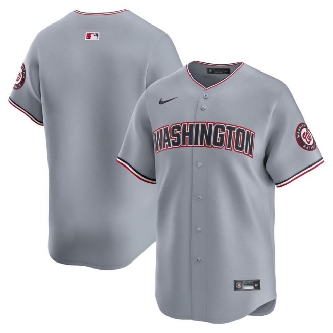 Men's Washington Nationals Blank Grey Limited Stitched Baseball Jersey