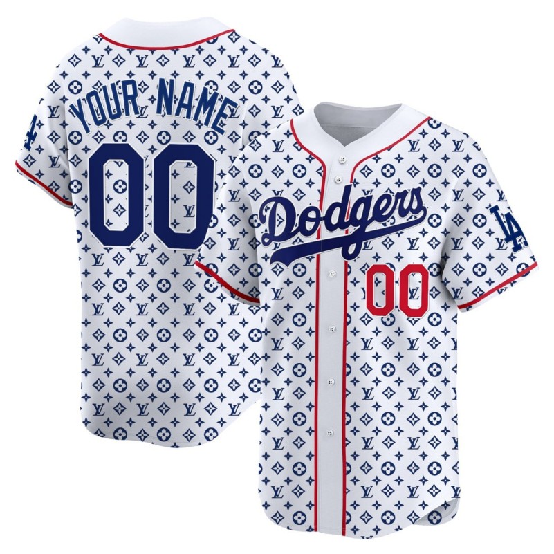 Los Angeles Dodgers Custom White 2025 LV Limited Stitched Baseball Jersey