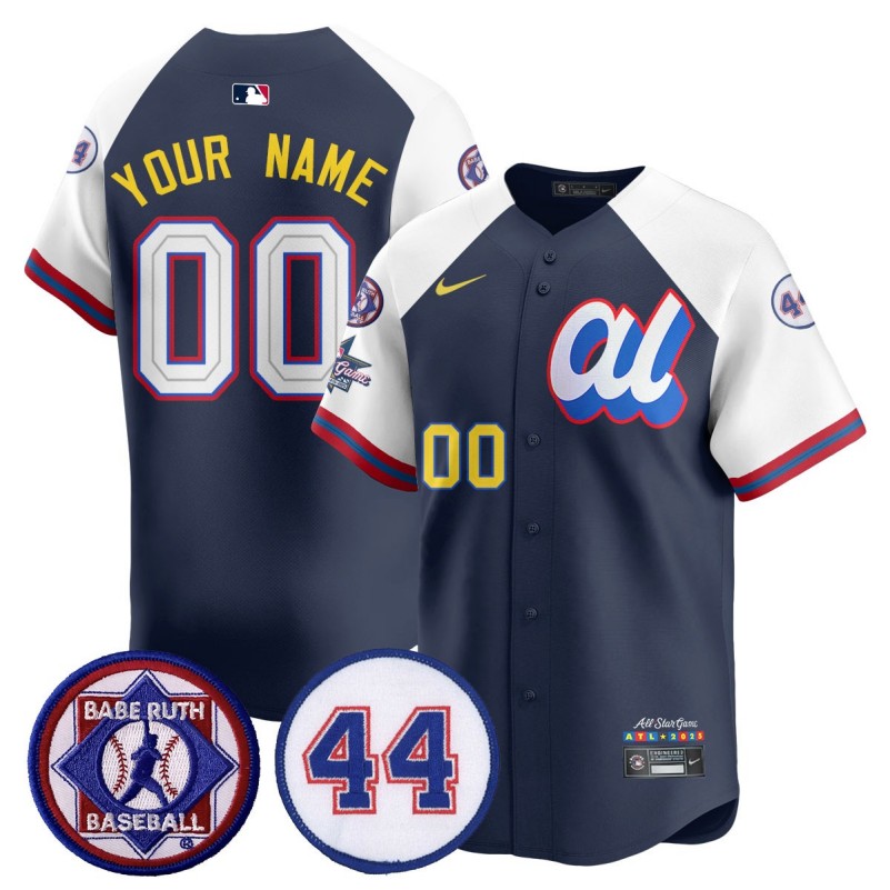 Custom American League 2025 MLB All-Star Limited Stitched Baseball Jersey V3 Navy White
