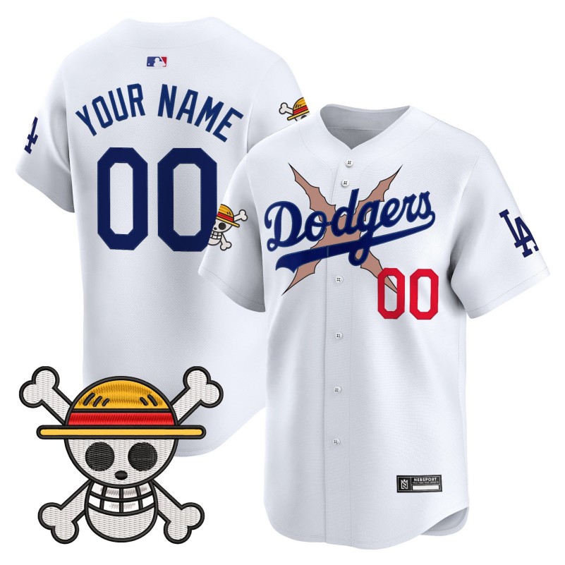 Los Angeles Dodgers x One Piece Custom White 2025 Vapor Premier Limited Stitched Baseball Jersey