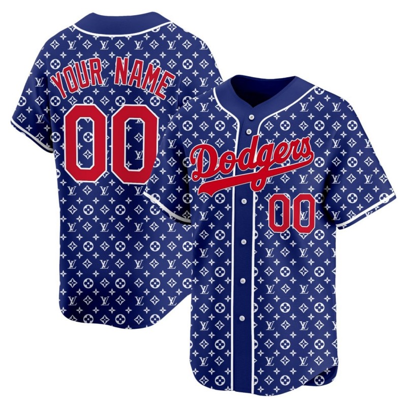 Los Angeles Dodgers Custom Navy LV Limited Stitched Baseball Jersey