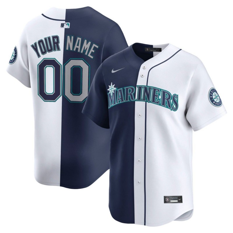 Seattle Mariners Custom Split Home Away Limited Stitched Baseball Jersey