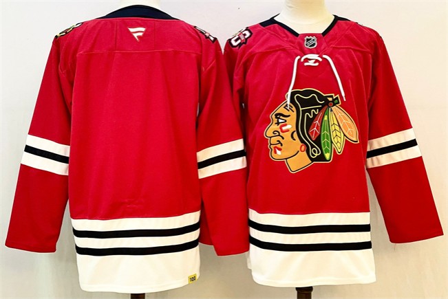 Men's Chicago Blackhawks Blank Red 2024-25 Stitched Hockey Jersey