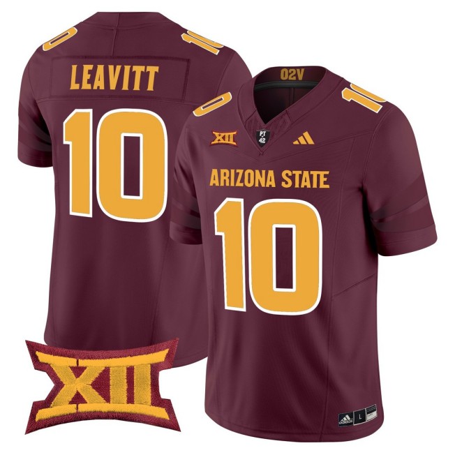Men's Arizona State Sun Devils #10 Sam Leavitt Maroon 2025 Vapor Limited Stitched Football Jersey