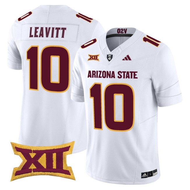 Men's Arizona State Sun Devils #10 Sam Leavitt White 2025 Vapor Limited Stitched Football Jersey